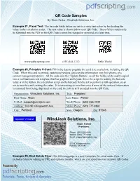QR Code Samples by Thom Parker, Windjack Solutions, Inc