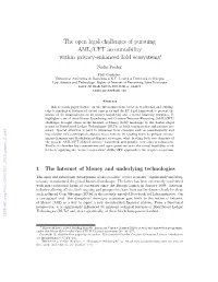 The Open Legal Challenges of Pursuing AML/CFT Accountability Within Privacy-Enhanced Iom Ecosystems∗