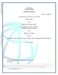 Uganda-Competitiveness-And-Enterprise-Development-Project-Additional-Financing.Pdf