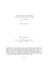 Are Distributions Really Structures? a Critique of the Methodology of Max Weber