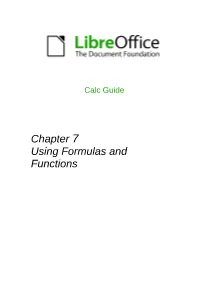 Chapter 7 Using Formulas and Functions Copyright