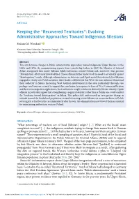 Evolving Administrative Approaches Toward Indigenous Silesians