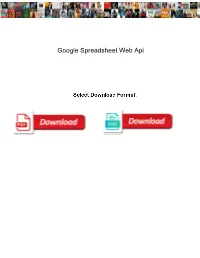 Google Spreadsheet Web Api