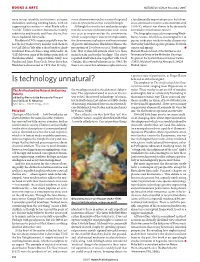 Is Technology Unnatural?