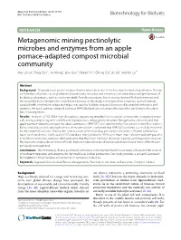 Metagenomic Mining Pectinolytic Microbes and Enzymes from An