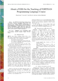 About a FOSS for the Teaching of FORTRAN Programming Language Course