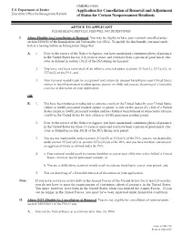 Application for Cancellation of Removal and Adjustment of Status