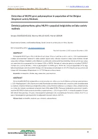 Detection of MLPH Gene Polymorphism in Population of the Belgian Shepherd Variety Malinois