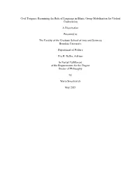 Examining the Role of Language in Ethnic Group Mobilization for Violent Contestation