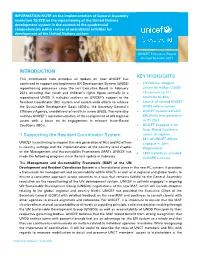 INTRODUCTION 1 Supporting the Resident Coordinator System KEY