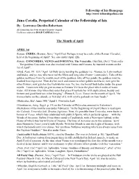 Juno Covella, Perpetual Calendar of the Fellowship of Isis By: Lawrence Durdin-Robertson All Formatting Has Been Retained from the Original