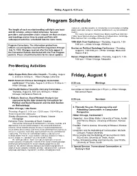 Program Schedule