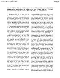 Relict Zircon Inclusions in Muong Nong-Type Australasain Tektites: Implications Regarding the Location of the Source Crater