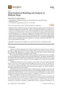 Semi-Analytical Modeling and Analysis of Halbach Array