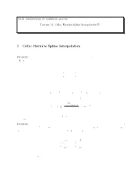 1 Cubic Hermite Spline Interpolation
