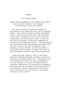 ABSTRACT Carl Nicholas Reeves STUDIES in the ARCHAEOLOGY