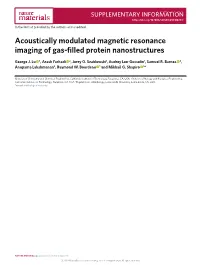 Acoustically Modulated Magnetic Resonance Imaging of Gas-Filled Protein Nanostructures
