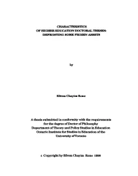 Cfl[ARACTERISTICS of Hxgfier EDUCA!Tion DOCTORAL THESES: DEFROSTING SOME FROZEN ASSETS