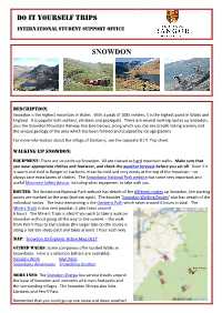 Do It Yourself Trips Snowdon