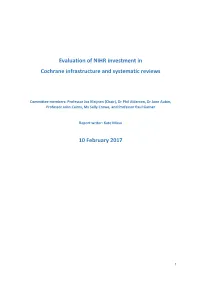 Evaluation of NIHR Investment in Cochrane Report