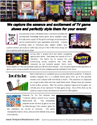 Game Show Source Catalog of Services