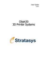 Objet30 User Guide