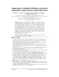 Suppression of Stimulated Brillouin Scattering in Optical Fibers Using a Linearly Chirped Diode Laser