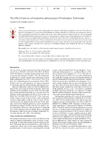 The Effect of Ants on Soil Properties and Processes (Hymenoptera: Formicidae)