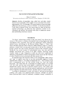 An Overview of Latte Period Archaeology
