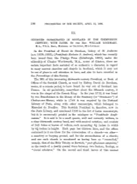 Churches Consecrated in Scotland in the Thirteenth Century; with Dates