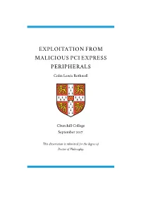 Exploitation from Malicious Pci Express