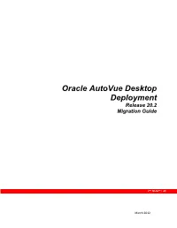 Oracle Autovue, Desktop Deployment Migration Guide