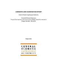 Osceola Parkway Extension Coments & Coord-Report.Pdf