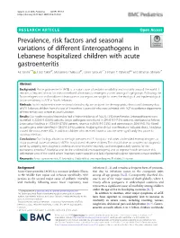 Prevalence, Risk Factors and Seasonal Variations of Different