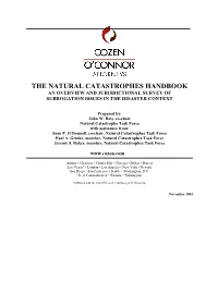The Natural Catastrophes Handbook an Overview and Jurisdictional Survey of Subrogation Issues in the Disaster Context