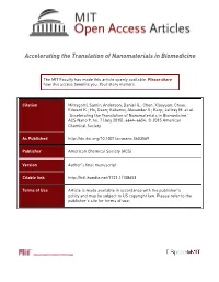 Accelerating the Translation of Nanomaterials in Biomedicine