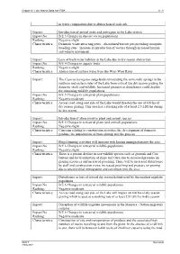 In Water Composition Due to Abstraction of Soda Ash. Impact