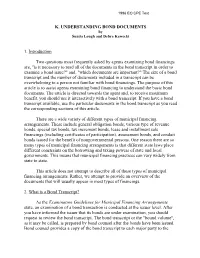 K. UNDERSTANDING BOND DOCUMENTS 1. Introduction Two