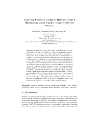 Lowering Financial Inclusion Barriers with a Blockchain-Based Capital Transfer System Whitepaper