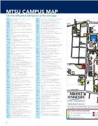 MTSU CAMPUS MAP Take the Self-Guided Walking Tour on the Next Page