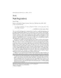 Path Dependence