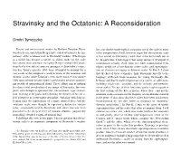 Stravinsky and the Octatonic: a Reconsideration