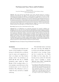 The Democratic Peace Theory and Its Problems