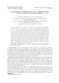 Ulos Fabric Classification Using Android-Based Convolutional Neural Network