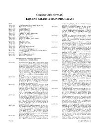 Wac Equine Medication Program