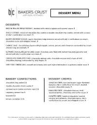 Dessert Menu