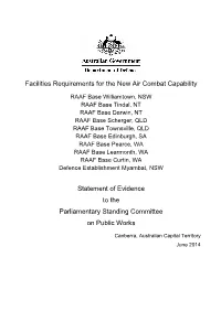 Facilities Requirements for the New Air Combat Capability Statement Of