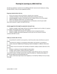 Planning for Learning on a BISD Field Trip