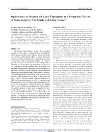 Significance of Integrin 5 Gene Expression As a Prognostic Factor