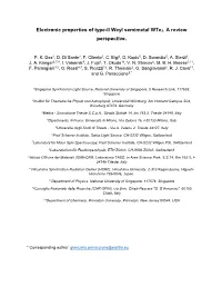 Electronic Properties of Type-II Weyl Semimetal Wte2. a Review Perspective